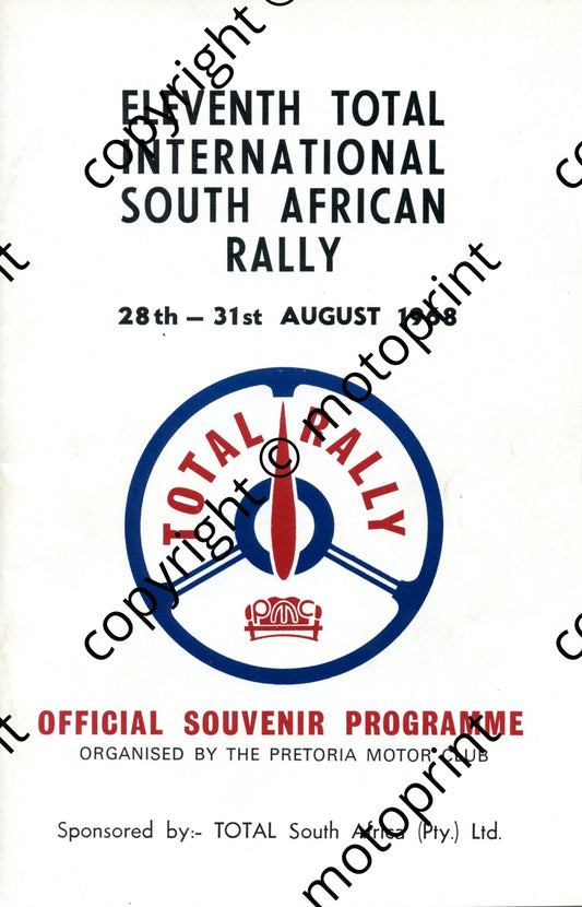 1968 Eleventh Total Rally; pics committee, cars, entry list  001