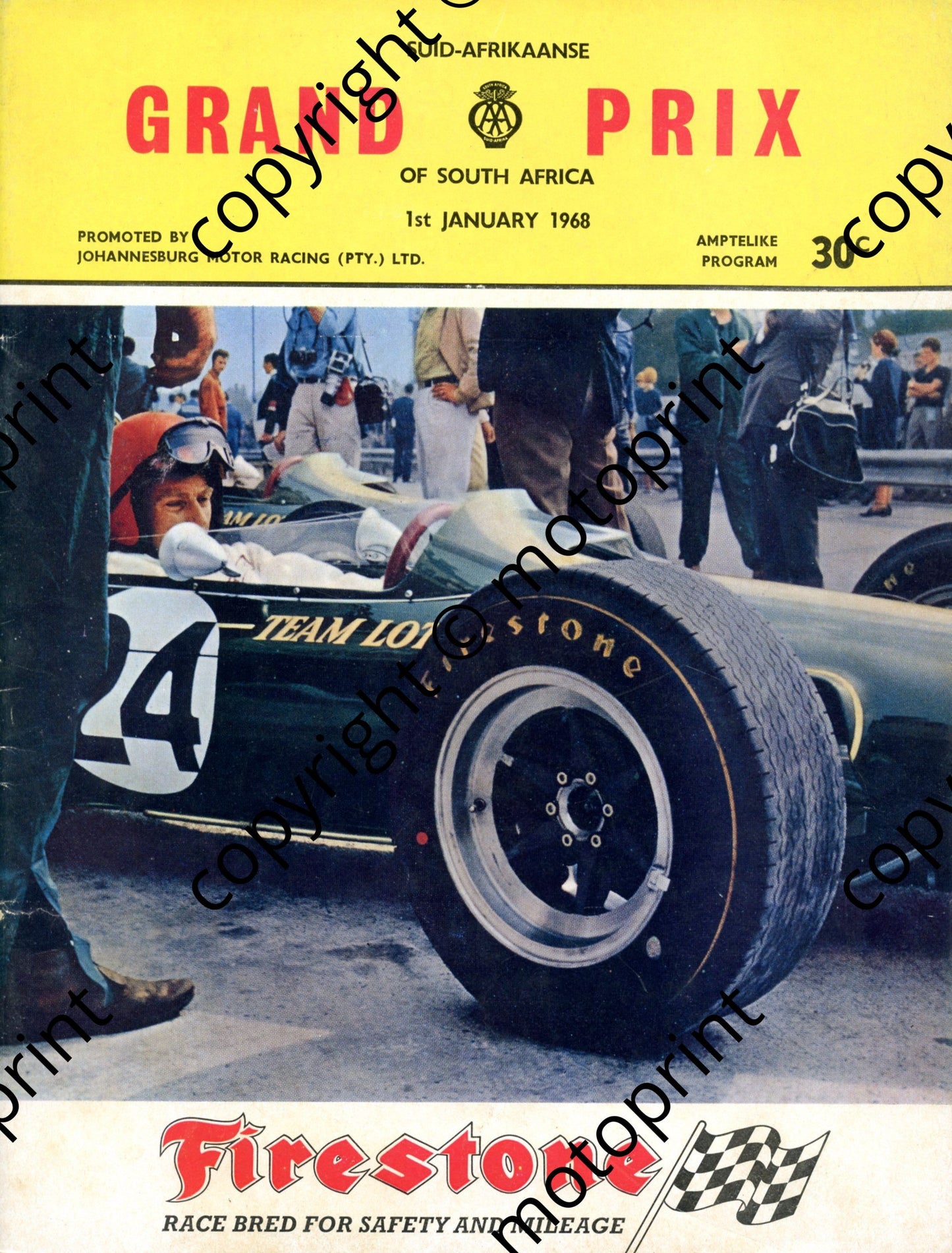 1968 SA GP; enrty lists FV, Onyx, STP sports cars, GP, saloons 001