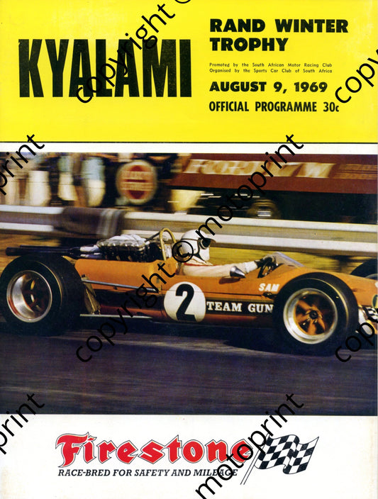 1969 Rand Winter; pics FF, F5000, entry lists Bardahl FV, motorcycles, FF and FV, Onyx, F1, SA saloons, lap speed table 001