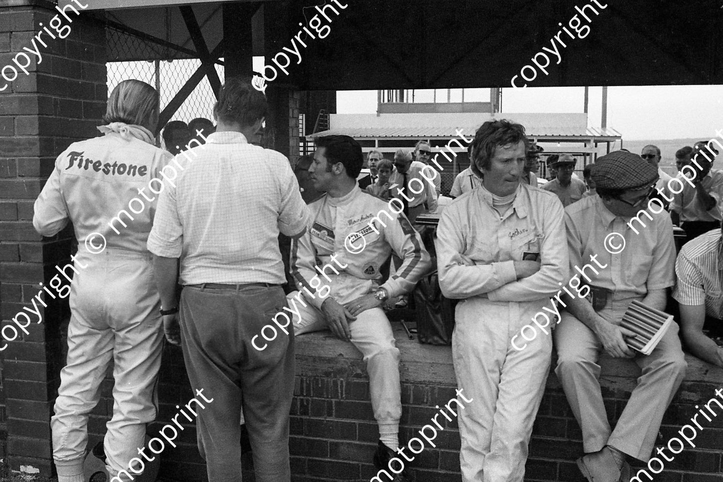 1969 SA GP Graham Hill, ...Mario Andretti, Jochen Rindt Bernard Cahier journalist PR man (courtesy Ken Stewart) 112