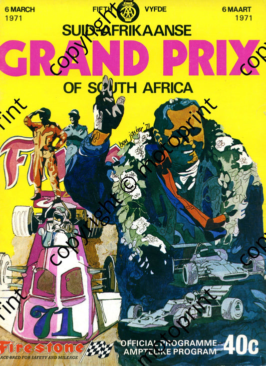 1971 SA GP; 1970 pic, period adverts, entry lists  vintage, GP, FF FV, Star prod  001
