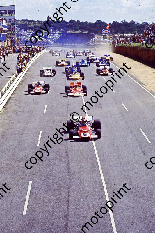 1971 SA GP start Regzzoni, E Fittipaldi, Ickx, Rodriguez, Hulme, Andretti, Cevert (thanks Ken Stewart)160