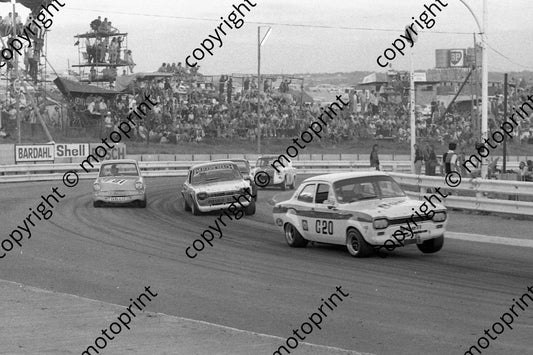 1973 SA GP support saloons H Denton, M Tunmer Escort, F91 I Gordon Anglia  (courtesy Roger Swan) 312