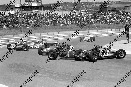 1973 SS FF Highveld 100 FF c 9 George van Straaten Lotus 61_ 4 Brian van Hage Merlyn_ 3 Bernard Tilanus Merlyn_ 8 Dave Clapham (courtesy Roger Swan)