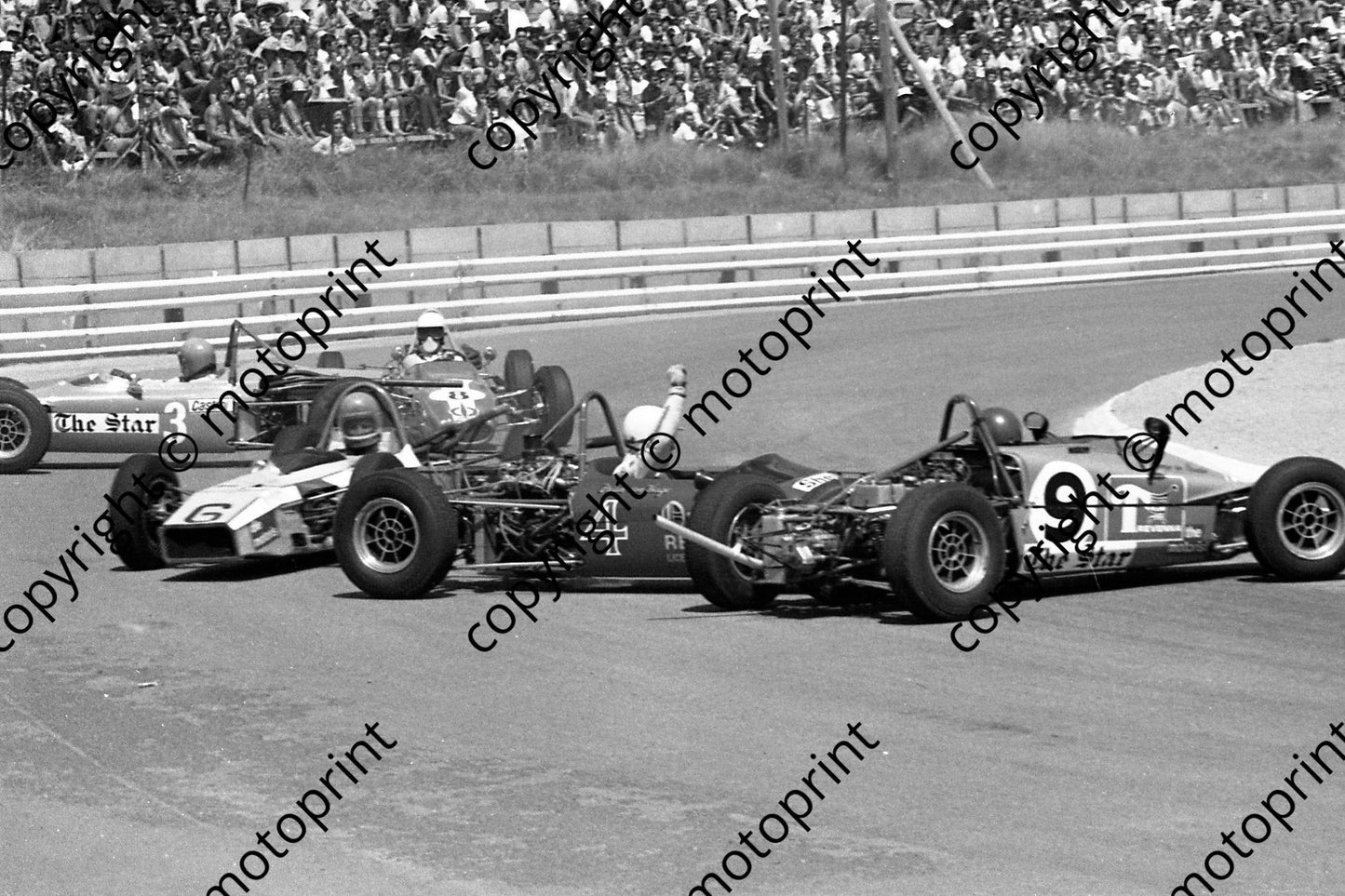 1973 SS FF Highveld 100 FF d 9 George van Straaten Lotus 61_ 4 Brian van Hage Merlyn_ 6 Quinton Penny Titan_ 3 Bernard Tilanus Merlyn_ 8 Dave Clapham (courtesy Roger Swan)