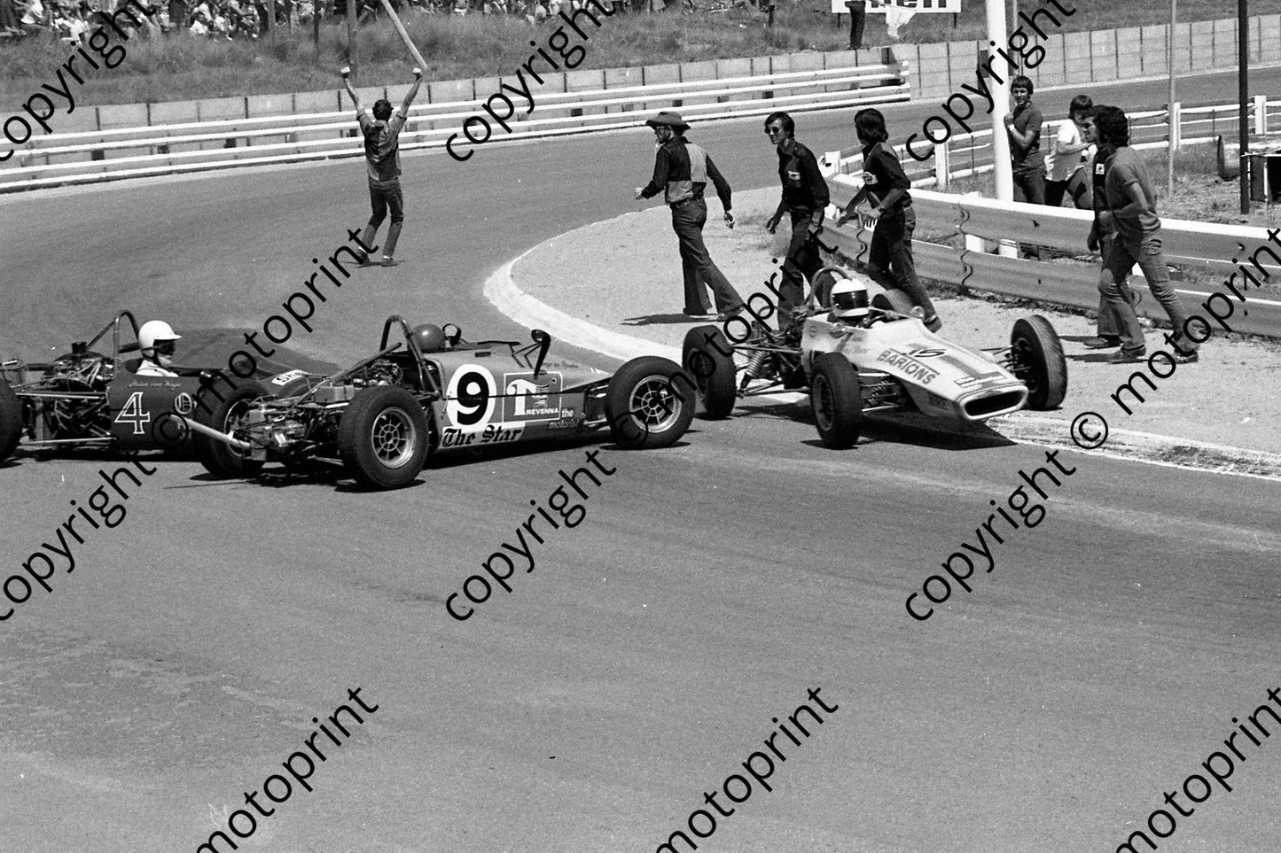 1973 SS FF Highveld 100 FF e 9 George van Straaten Lotus 61_ 4 Brian van Hage Merlyn_ 15 Peter Todd check (courtesy Roger Swan)