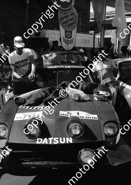 1973 Safari 1 Shekhar Mehta, Lofty Drews Datsun 240Z before start 1057  (courtesy Roger Swan) (26)