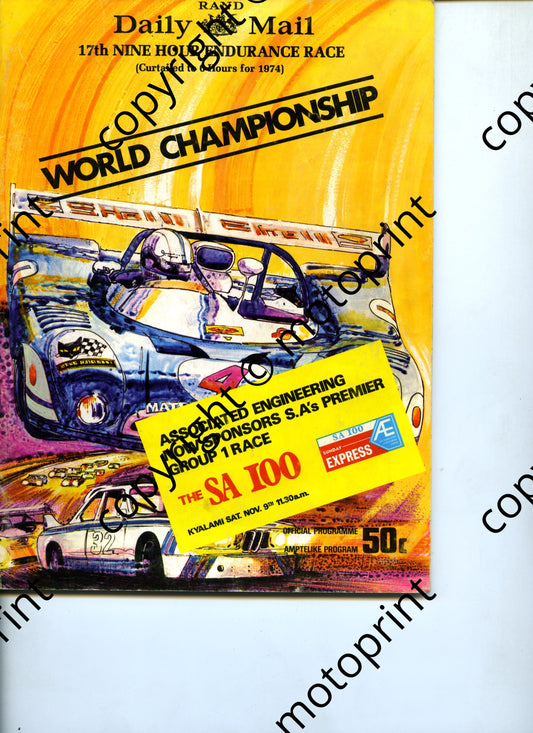 1974 6 hr (programme 17th RDM 9 hr curtailed to 6 hrs); entry list 6hr historics, driver car profiles  169