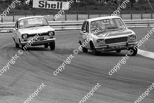 1974 AE SA 100 36 Mike White Escort 1300GT 21 Harry Fekken Peugeot 504TI(34)