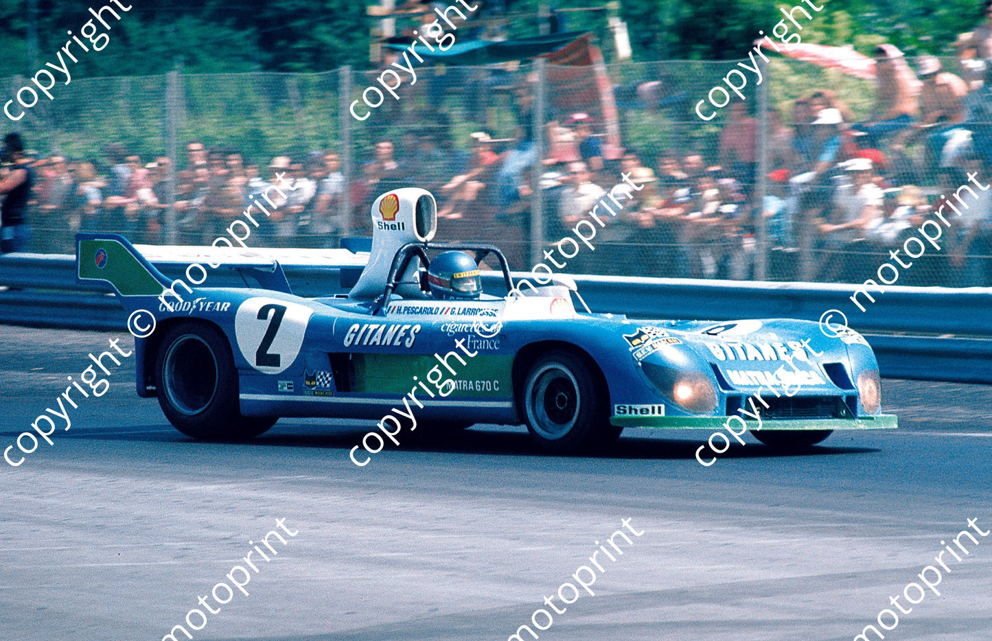 1974 Imola Matra Gerard Larrousse (in car) Henri Pescarolo