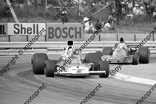 1974 SA GP SS 6 Hulme McLaren M23-6; 14 Beltoise BRM P160D  (permission Malcolm Sampson Motorsport Photography)  (104)