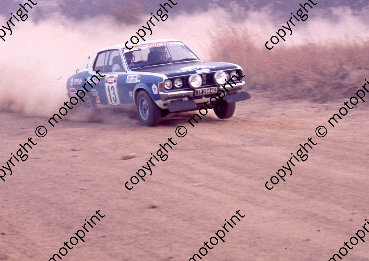 1974 Total 13 Andrew Cowan, Geraint Phillips Dodge Colt (but SA flag for nav check) (courtesy Roger Swan) (5)