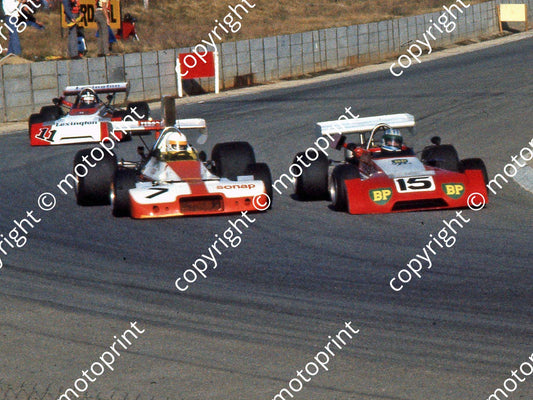 1975 Kya Republic 15 Tony Martin Chevron B20 7 Mike Domingo Brabham BT33 11 Roy Klomfass Chevron B25 (Ben van Rensburg) (5)