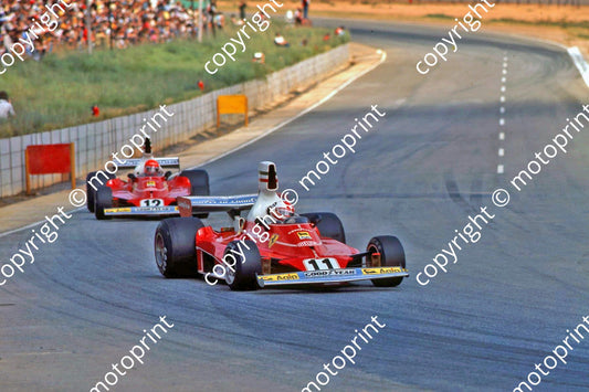 1975 SA GP 11 Regazzoni_ Lauda Ferrari  312T (Permission Malcolm Sampson Motorsport Photography) 305