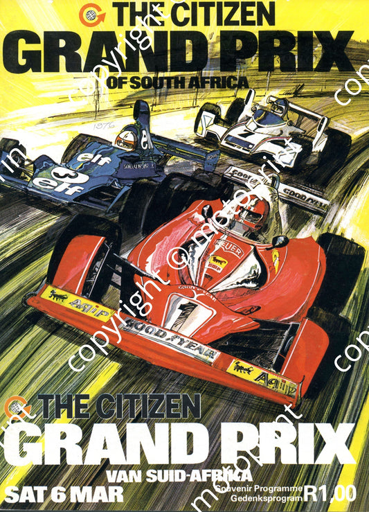 1976 SA GP; features FV, FF; entry lists FV, FF, GP, Star mod, std prod 001