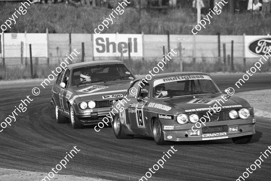 1977 Wynns 19  Alfa GTV M Rhoda B Wentzel 9 Alfasud S vd Merwe J Hettema  (Permission Malcolm Sampson Motorsport Photography)
