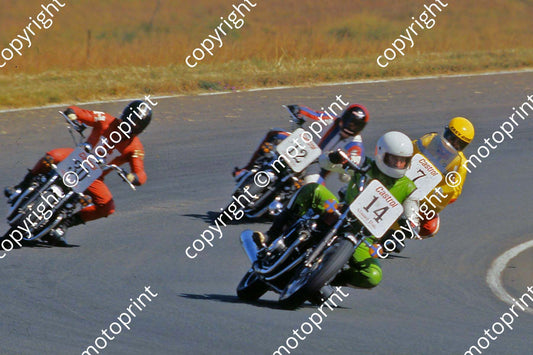 1978 Hesketh MC 14 Howard Mellet perhaps, 30 Dave Woolley perhaps,12 Ian Brandon, 7 BMW perhaps Pierre Smuts (Courtesy Roger Swan)196