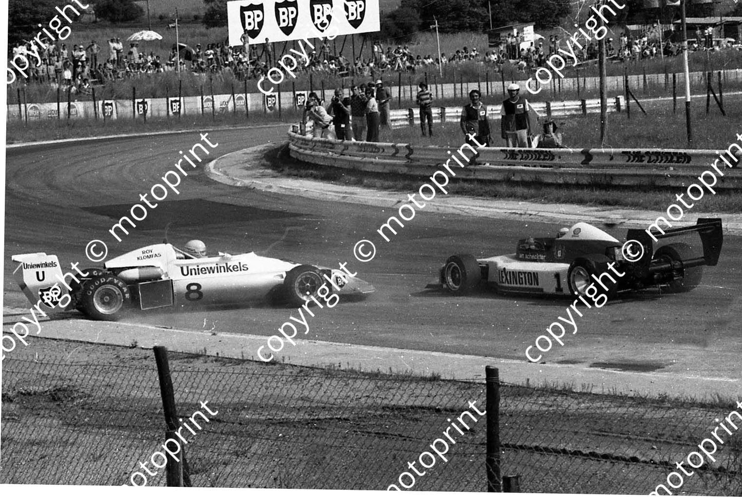 1978 Kya Feb 4 Roy Klomfass spins out, Ian Scheckter goes through  Crowthorne image extensive scratches (permission Malcolm Sampson Motorsport Photography) (7)