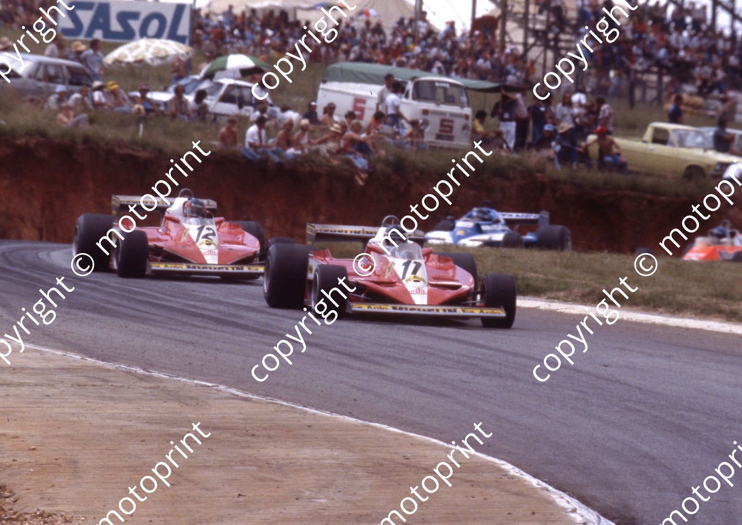1978 SA GP 11 Carlos Reutemann 12 Gilles Villeneuve Ferrari 312Ts (Courtesy Roger Swan) (2)