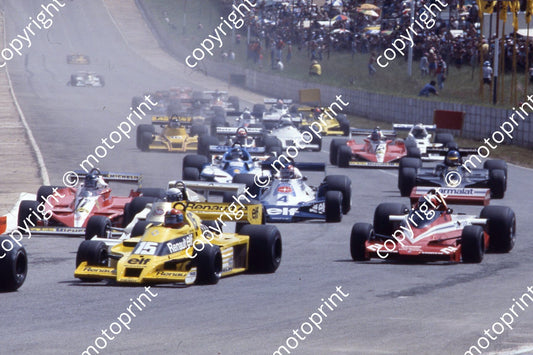 1978 SA GP 15 Jabouille Ranault 11 Reutemann Ferrari 2 Watson BT46-3 4 Depailler Tyrrell 6  Peterson Lotus (courtesy Roger Swan) 569