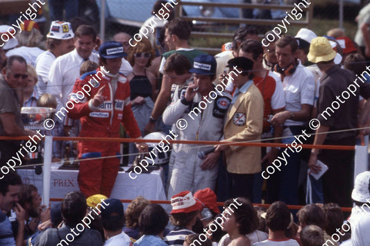 1978 SA GP John Watson, Pironi, Depailler with fag, Jackie Stewart (courtesy Roger Swan)