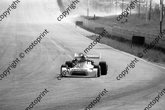 1979 FA Kya 10 Sarel Pienaar Chevron B29 NOTE TRACKSIDE FIRE  (courtesy Malcolm Sampson Motor Sport Photography)