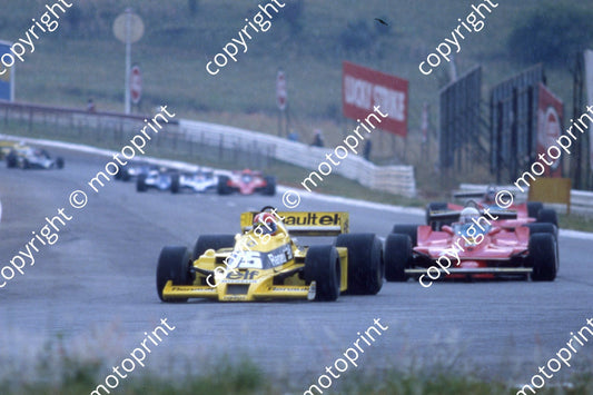 1979 SA GP 15 Jean-Pierre Jabouille Renault RS01-02 11 Jody Scheckter Ferrari 312T4 (courtesy Roger Swan)