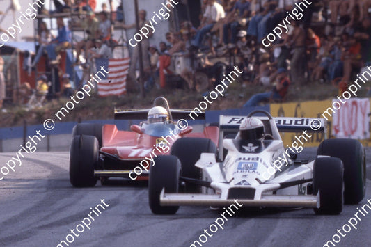 1979 SA GP 27 Alan Jones Williams FW06-003 11 Jody Scheckter Ferrari 312T4 (courtesy Roger Swan)