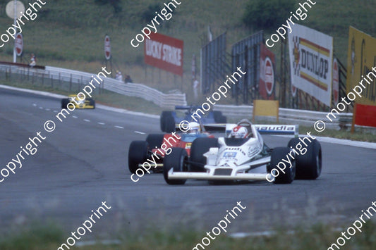 1979 SA GP 28 Clay Regazzoni Williams FW06-003 11 Gilles Villeneuve Ferrari 312T4  (courtesy Roger Swan)