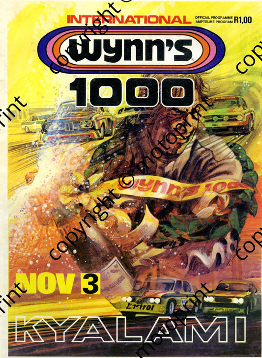 1979 Wynns 1000; main race feature, all drivers pics, FF pics, entry lists main, FF, FV 001
