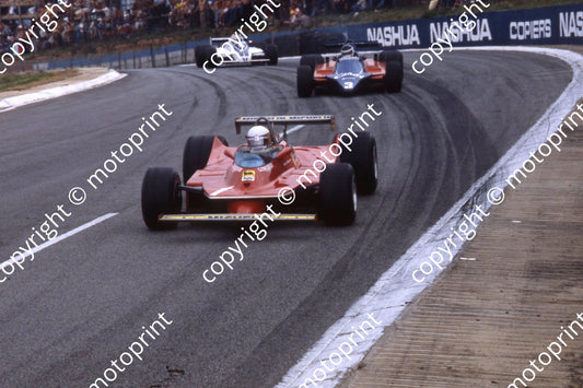 1980 SA GP 1 Jody Scheckter 3 Jean-Pierre Jarier 5 Nelson Piquet  (permission Malcolm Sampson Motorsport Photography)