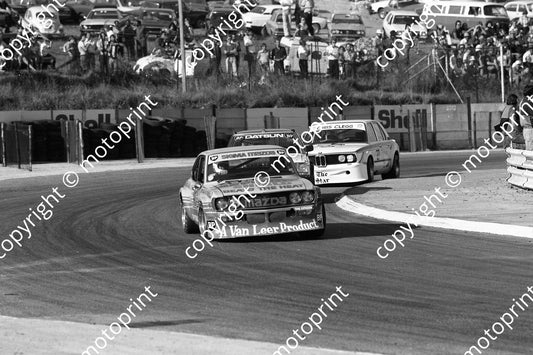 1980 SA GP_ support Mazda Capella RX2 P Driver_ Datsun 280L Judy Charlton_ BMW 530 C Clegg (permission Malcolm Sampson Motorsport Photography)