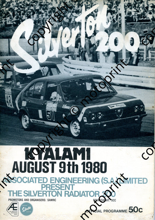 1980 Silverton 200; entry lists clubmans,FV, FF and feature, SBK, Mnf Chal, Star mod, Formula SA, Gp 1 and results Rand Winter 001
