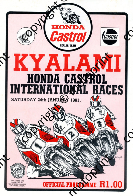 1981 Honda Castrol Intnl; feature intnl riders pics, Star mod pics; entry lists SBKclubmans, motorcycle, FF, FV, Gp1, Star mod 001
