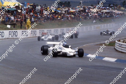 1981 SA GP 20 Keke Rosberg Fittipaldi F8_ 6 Zunino BT49_ 1 Jones Williams (Courtesy Roger Swan)