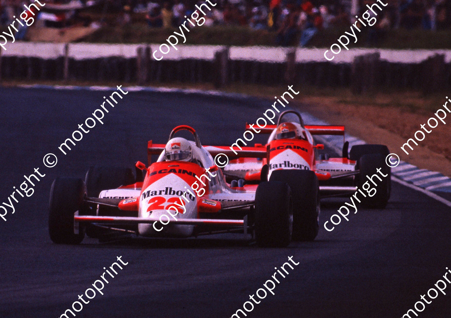 1982 SA GP 22 Andrea de Cesaris 23 Bruno Giacomelli Alfa cleaned NOTE SCANNED AT TARGET SIZE A4 20X30 CM suitable for enlarging (thanks Roger Swan)025 - Copy