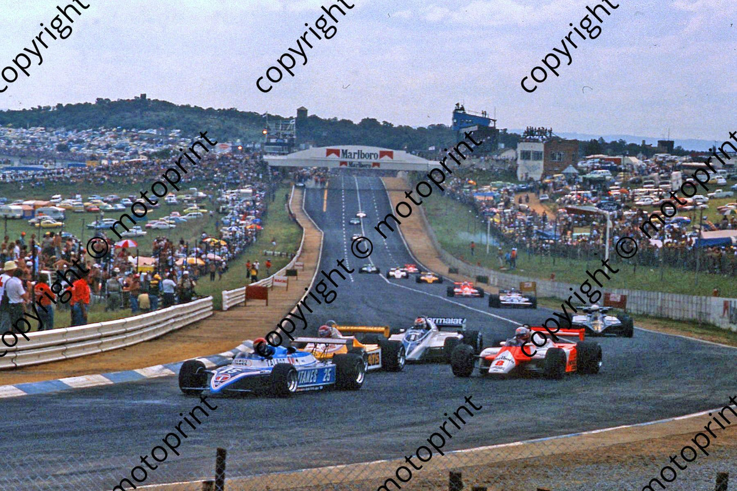 1982 SA GP 25 Eddie Cheever Ligier JS17B-Matra V12 8 Lauda 10 Salazar 1 Piquet (thanks Roger Swan)