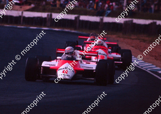 1982 SA GP 8 Niki Lauda McLaren MP4B_ 22 A de Cesaris Alfa NOTE scanned at target size A4 20x30 cm, suitable for enlarging (thanks Roger Swan) 026