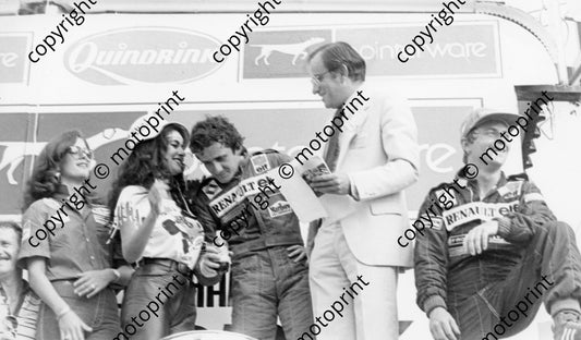 1982 SA GP  podium Alain Prost winner, Rene Arnoux 3rd (10)