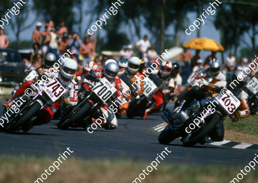 1982 Killarney 703 Pierre Smuts Suzuki 700 John Clark Honda CB750 743 Andre....(Colin Watling Photographic)