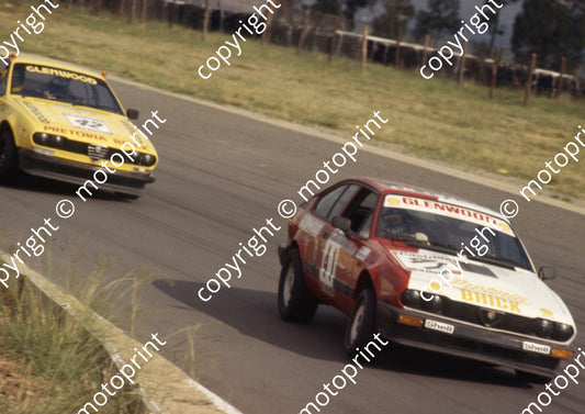1982 Kya 9 hr 41 Abel D_Oliviera, Tommy Dunn Alfa GTV6 42 Willem van Zyl, Jan Hettema Alfa GTV2000 (courtesy Roger Swan) (9)