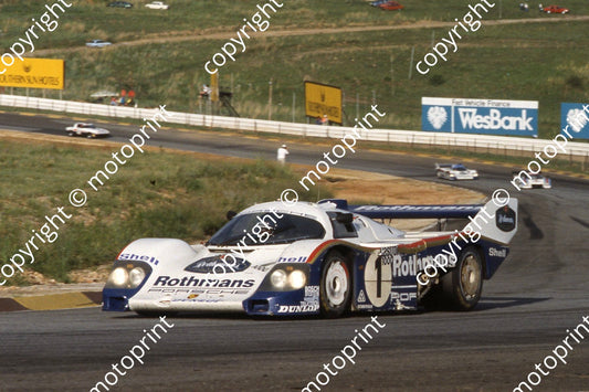 1983 Castrol 1000 1 Jackie Ickx (in car) Jochen Mass Porsche 956 note damage (courtesy Roger Swan) (4)