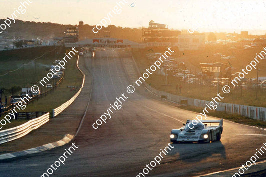 1983 Castrol 1000 1 Jacky Ickx Jochen Mass Porsche 956 dusk (courtesy Roger Swan) (2)