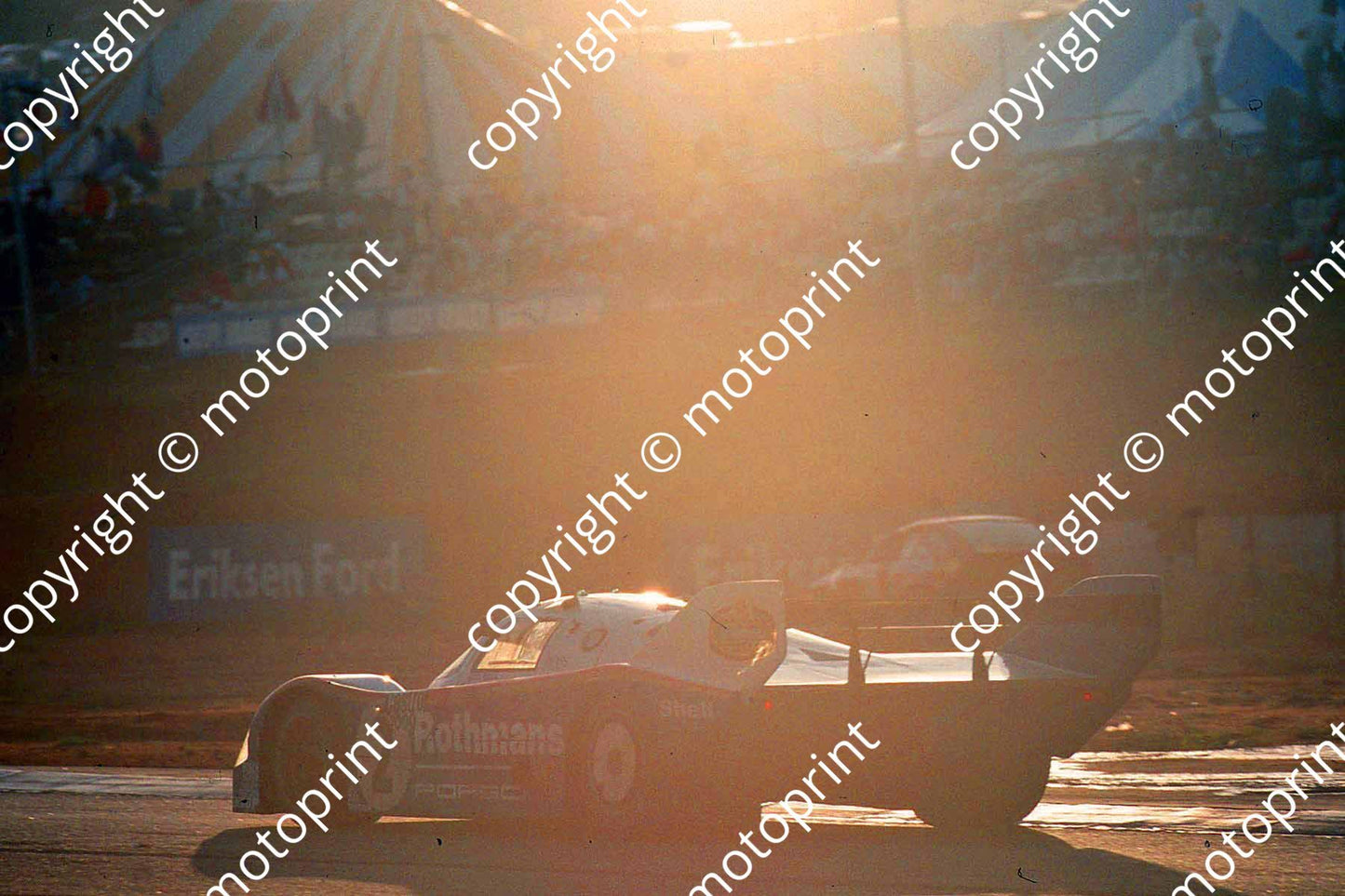 1983 Castrol 1000 2 Derek Bell Stefan Bellof Porsche 956 dusk (courtesy Roger Swan)