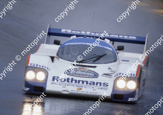 1983 Castrol 1000 2 rain Derek Bell (in car) Stefan Bellof Porsche 956 scanned 20x30cm size (courtesy Roger Swan)(2)