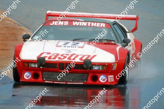 1983 Castrol 1000 72 rain Jens Winther Lars Viggo Jensen BMW M1 scanned 20x30cm size (courtesy Roger Swan)