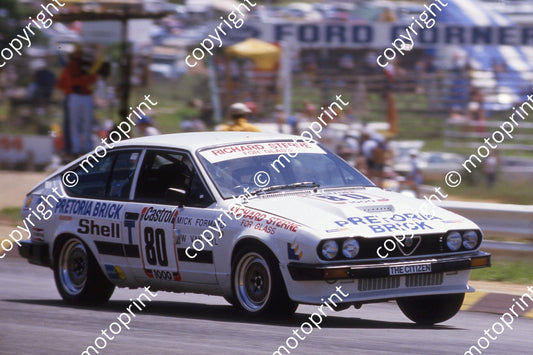 1983 Castrol 1000 80 Mick Formato Willie van Zyl Alfa GTV6 (courtesy Roger Swan)