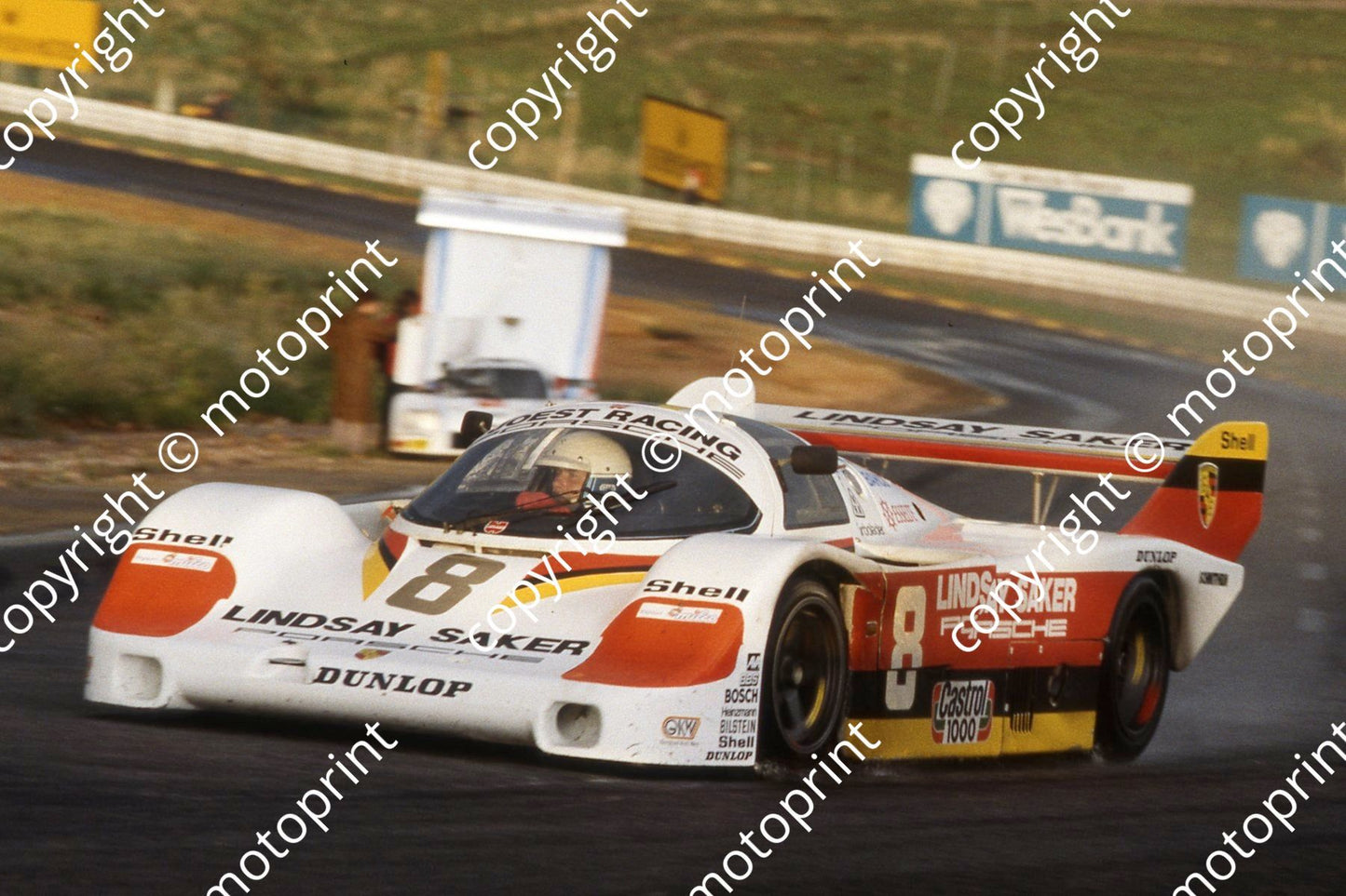 1983 Castrol 1000 8 rain Bob Wollek, Stefan Johansson, Chico Serra Porsche 956  (courtesy Roger Swan)