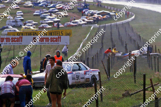 1983 Castrol 1000 94 rain off at Barbeque Van der Linde Santana Skylinerain 52 Bianco Carello Lancia LC1 (courtesy Roger Swan) (1)