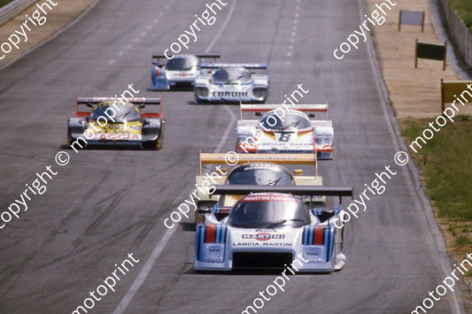 1983 Castrol 1000 Crowthorne top runners 4 Lancia LC2 14 8 35 Porsche 956s(courtesy Roger Swan) 157